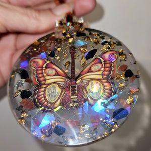 Grateful Dead Butterfly Guitar Holographic w/ gems ornament